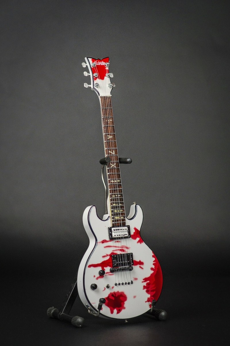Zacky Vengeance Blood Splat Schecter Mini Guitar Replica 1:4 Scale