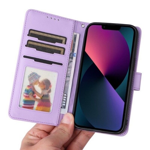 For iPhone 16e 15 14 13 Pro Max Case Magnet Leather Removable Flip Wallet Cover - Picture 49 of 69