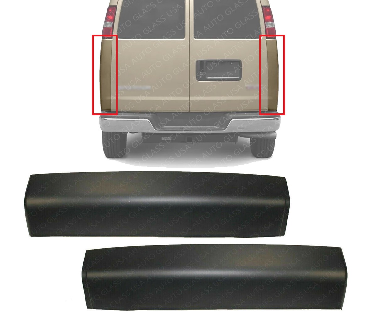 2 Rear Quarter Panel Extension Primed For 1996-2021 Express