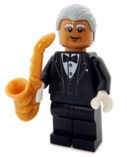 NEW LEGO SAX PLAYER MINIFIG music musical instrument jazz saxophone musician