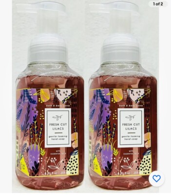2 Bath & Body Works FRESH CUT LILACS Gentle Foaming Hand Soap Wash 8.75 oz