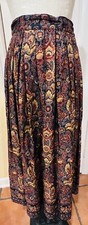 VINTAGE Herman Geist Skirt Women 10 Maxi Floral Pleated Peasant 90s