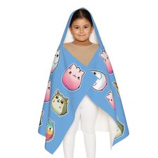 Cute Squishmallow Youth Hooded Towel, Bath Robe, Beach Towel, Gift for Kids,