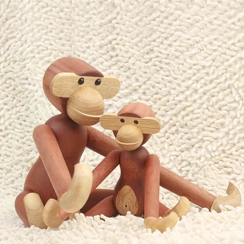 Holz Affe Denmark Teakholz Limbaholz Holzaffe Tier Geschenk Holzfigur Deko DE - Bild 6 von 23