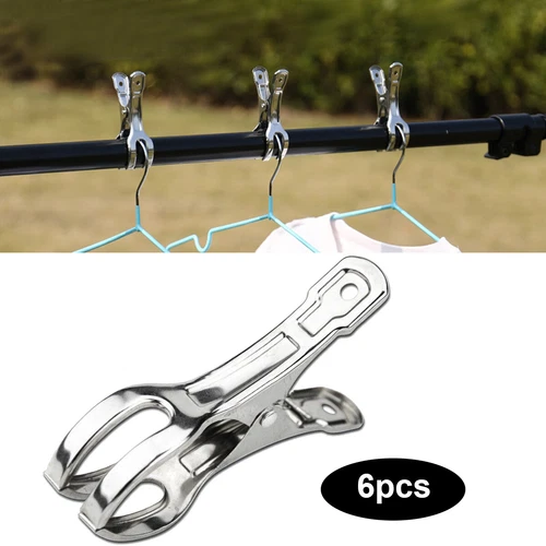 6/12x Stainless Steel Large Beach Towel Clips Clamps Clothe Pegs Pin Durability
