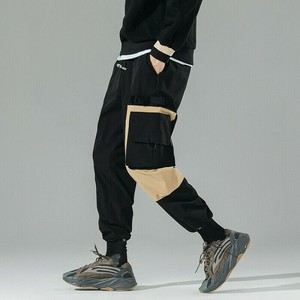 Hombre Harem Pantalones Cargo Multi Bolsillo del Pantalón Deporte de dos  tonos Recto Suelto Informal | eBay