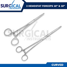 2pc Fishing Set 16"  18" Curved Hemostat Forceps Locking Clamps German Grade