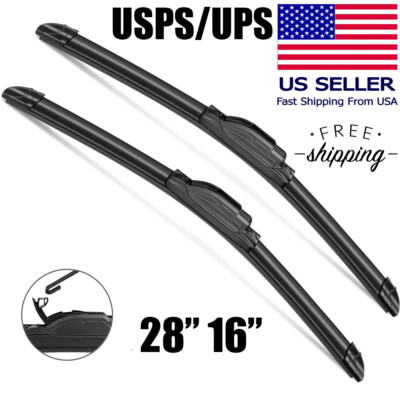 28''+16'' Hybrid Windshield Wiper Blades J U HOOK Fit For Nissan Aitima 2013-2018
