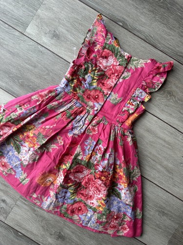 Ralph Lauren Polo Girl's Pink Floral Print Ruffle Dress - Age 5 - New - Picture 6 of 11