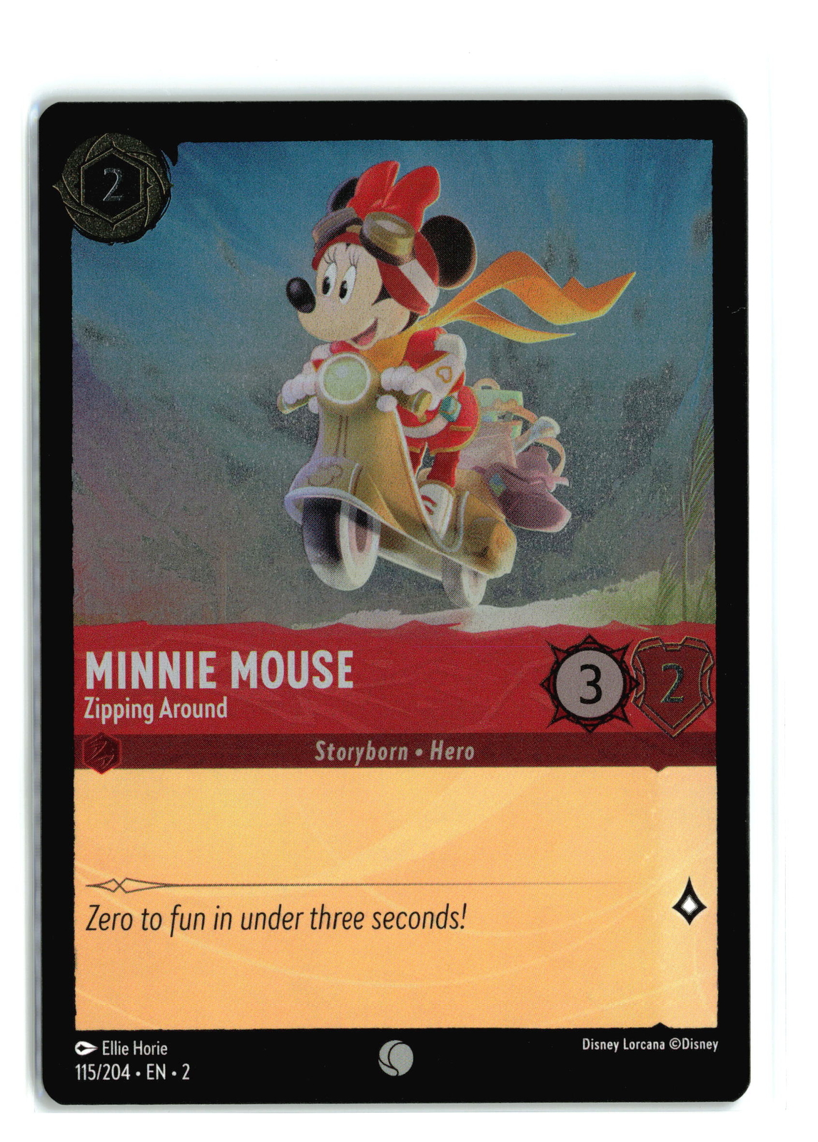 MINNIE MOUSE - Zipping Around 115/204 Cold Foil Lorcana Rise of the Floodborn NM