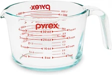 Pyrex 4-Cup Glass Measuring Cup for Baking and Cooking, Dishwasher, Freezer