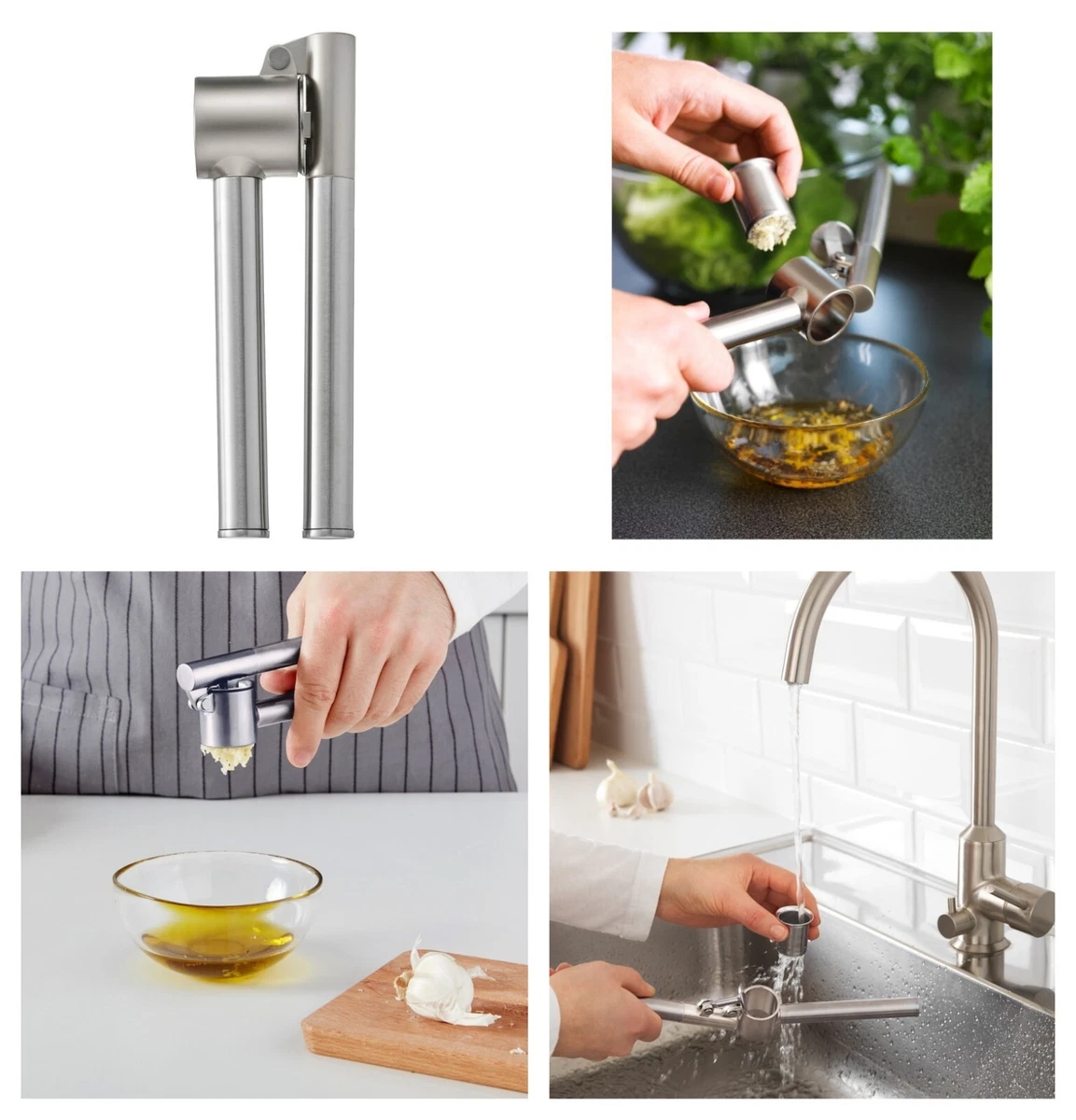 IKEA KONICS New Heavy Duty Stainless Steel Garlic Squeezer Press