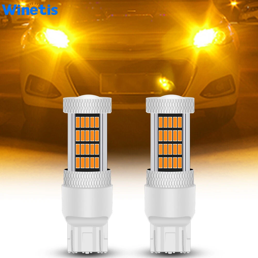 Winetis 7443 7444 Amber LED Rear Turn Signal Blinker Light Bulbs Replace Halogen