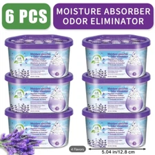 6 pack Moisture Absorber Odor Eliminator,Lavender scented 6.7 Oz USA NEW