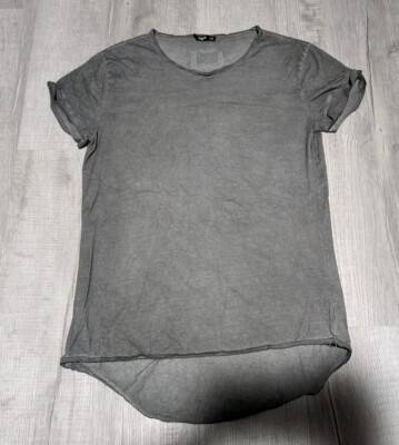 Womens Tigha Short Sleeve Shirt Gray Distressed XXL T-Shirt Cotton