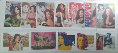 Illustrated Postcards Sabrina Ferilli Set of 12 Complete 2001. Master Piero Iaia