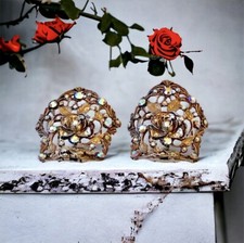 Vintage MUSI Rhinestone Shoe Clip Cabochon Aurora Borealis Runway Rare Large