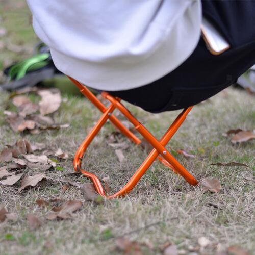 Portable Folding Stool Metal Frame Recliner Foot Rest for Patio Hiking Beach