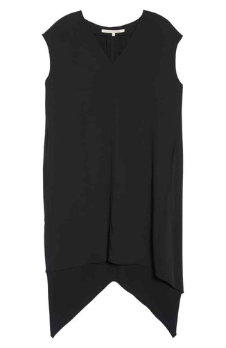 Rachel Roy Plus Size Sydney Dress w/ Hi Low Handkerchief Hem Size 2X Black - Picture 2 of 8