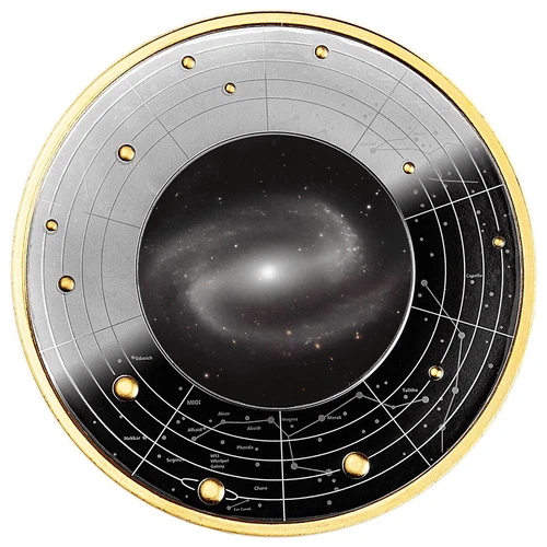 2024 Cameroon Messier 100NGC Galaxy 17.5g Silver Black Proof Coin