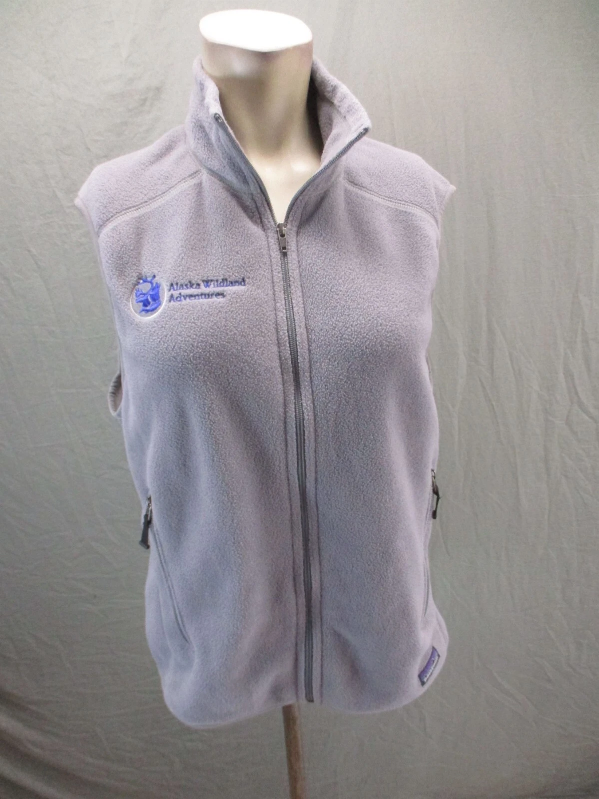 Patagonia Size M Mens Gray Full Zip Stand Collar Zip Pocket Warm Fleece Vest 775