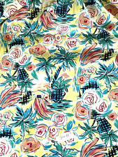 Tropical Palms Print Pineapple Quilt Cotton Soft Fabric half yard x 44
