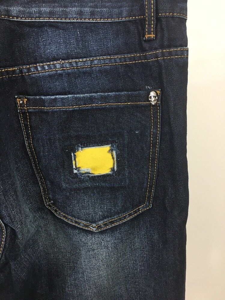 PHILIPP PLEIN MEN'S ILLEGAL FIGHT CLUB STRAIGHT CUT JEANS PHILIPP PLEIN MEN'S ILLEGAL FIGHT CLUB STRAIGHT CUT JEANS