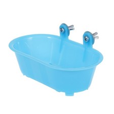 Plastic Bird Shower Bathtub with Mirror for Parrot Small Birds Bathing Tub
