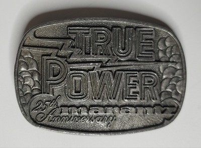 MARANTZ Audio Company 25th Anniversary True Power Metal Belt Buckle, vtg 1970s