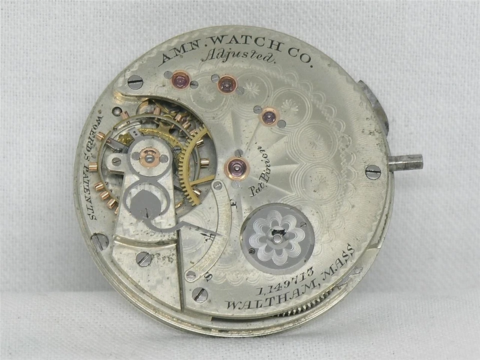 РЕДКАЯ AMN. 16 РУБИНОВЫЙ ДРАГОЦЕННЫЙ КАМЕНЬ 1874 МОДЕЛЬ 14S WALTHAM КАРМАННЫЕ ЧАСЫ MOV'T, РАБОТАЕТ! - Изображение 2 из 4
