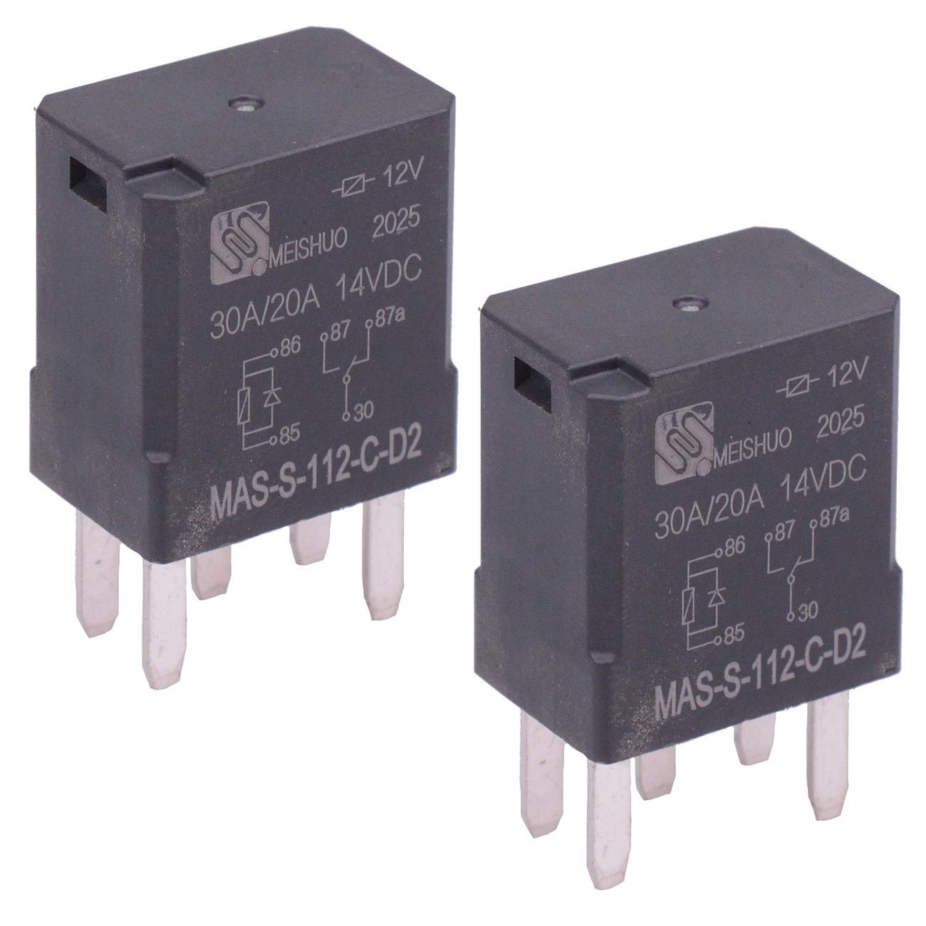 2 x 12V SPDT Micro Automotive Relay Diode MAS-S-112-C-D2