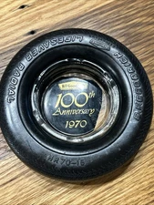 BF Goodrich Tire Ashtray Vintage Rubber Wheel 100th Anniversary 1970