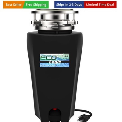 1/3 Horsepower Garbage Disposal with Removeable Splash Guard, Attached Power ...