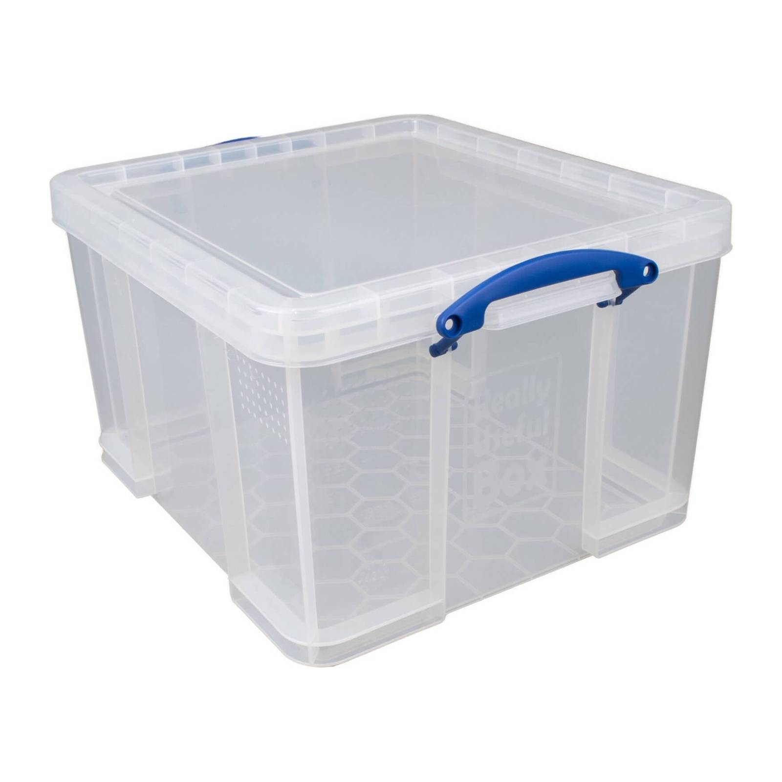 Really Useful 42 Litre Plastic Storage Box with Lid - Clear