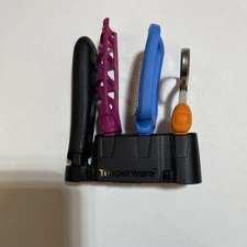 Tupperware Click It Kitchen Tools 4pcs Set with Storage Block New