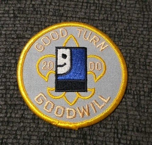 Parche redondo de 3" BSA Boy Scouts Of America Good Turn Goodwill 2000 NUEVO