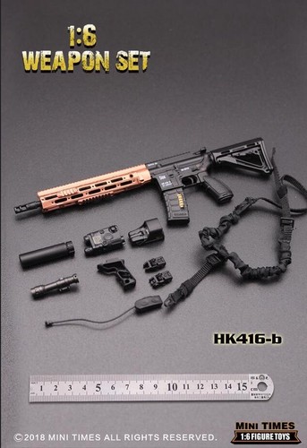 Mini times 1:6 HK416B M4 Plastic Assault Rifle Weapon Gun Fit 12''Soldier Figure - Picture 4 of 4