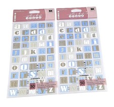 STICKO STYLE Debossed Blue ABC Letters Alphabet Stickers Lot Scrapbooks Page