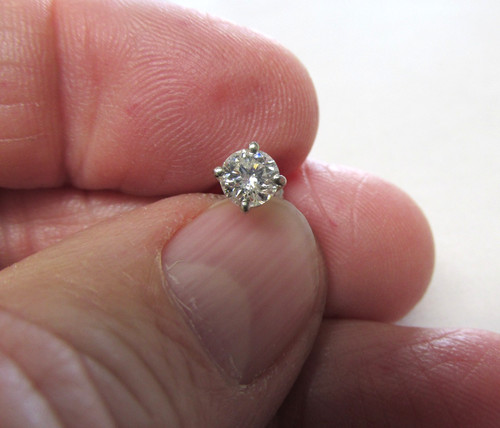 Single Earring Stud .50 ct SI2-H/I  in 14k White Gold   Make Offer