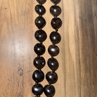 Hawaiian Kukui Nut Black Bead Necklace Heart Shaped Seeds on Ribbon Boho Jewelry — photo 7