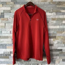 Arcteryx Thetis Zip Neck Shirt Mens L Waffle Thermal 1/4 Zip Pullover Base Layer