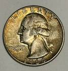1964 Washington Quarter Silver 25C Coin Circulated Business Strike