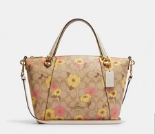 NWTCOACH Kacey Satchel Crossbody In Signature Canvas With Floral Cluster Print