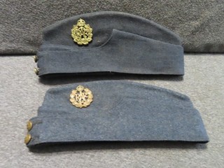 WWII RAF AND RCAF SIDE CAPS ORIGINAL COMPLETE W/BADGES GLASGOW 1942