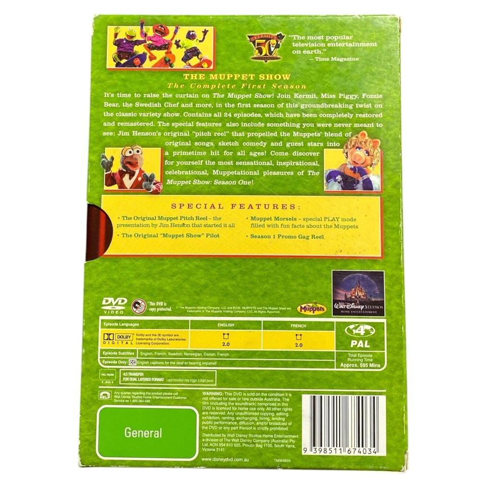 The Muppet Show Season 1 DVD Anniversary Edition Puppets Region 4 Walt Disney - Image 4 of 4