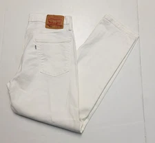 LEVI'S JEANS 514 Straight Fit Denim Casual Pants Men's 32x27 White COTTON Blend