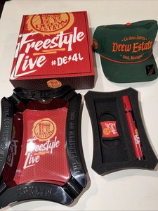 Drew Estate Freestyle Live Cigar Kit: Ashtray/Cutter/Lighter PLUS Hat
