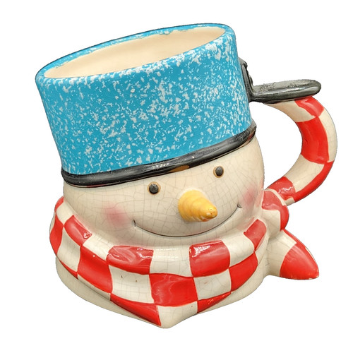 Hallmark Snowman Mug Jan Karon Mitford Oversized 3D Christmas Coffee Cup Tipsy