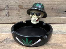 Skeleton Smoking Resin Ashtray 5.5" x 3"