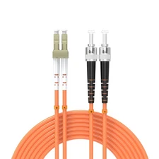 20 Meters 65 ft LC UPC ST UPC Multi Mode Fiber Optic Cable OM1 Duplex Orange